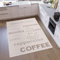 TAPISO Floorlux Teppich Küchenteppich Kurzflor Sisal Optik Flachgewebe Beige Braun Modern Schrift Kaffee Modern Design Wohnzimmer Küche Flur 120 x 170 cm