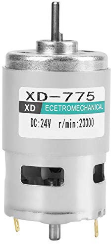 775 DC Motor Elektromotor 24V, Magnetmotor Generator, XD 775 Bürsten Gleichstrommotor, Kugellager Gleichstrommotor, Geräuscharmer Elektromotor mit Hohem Drehmoment, 24V 20000rpm