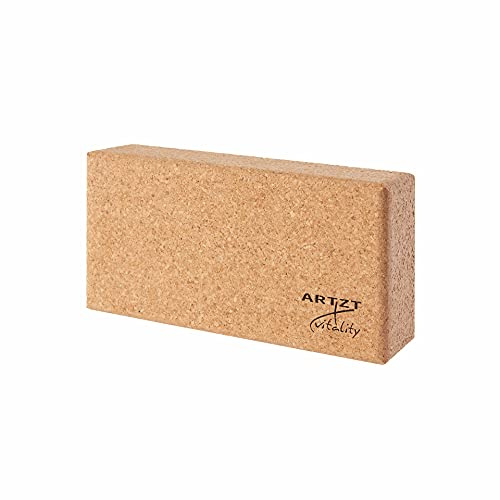 ARTZT vitality Yogablock aus Kork beige | Block für Yoga aus 100% Kork | Yoga Zubehör für bessere Übungen | Yogablock Kork nachhaltig Made in Portugal | 22,7 x 12 x 6,5 cm