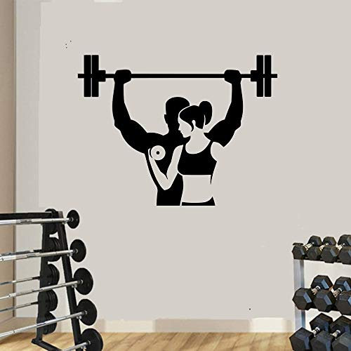QIANGTOU Sport Gym Dekoration Aufkleber Fitness Studio Poster Wandbild Abnehmbares Kunstposter 98x73cm