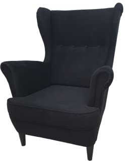 MartHome Einzelsofa Loungesessel Wohnzimmersessel, Stoffsessel - Relax Sessel TV Ohrensessel, Bequemer Loungesessel Wohnzimmer - Skandinavischer Sessel (Schwarz C16)