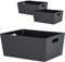 3x Ordnungsbox - 15 cm hoch - anthrazit - 26x 35 cm - Ordnungskorb - Regalorganizer Wandregal