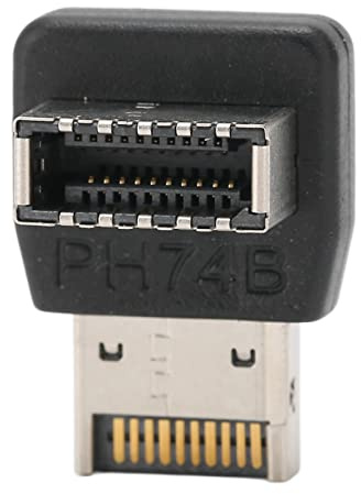 ASHATA USB 3.1 Typ E Adapter 90-Grad-Lenkbogen Vertikaler USB-C-Header-Konverter für Computer-Motherboard(PH74B)