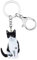 DUOWEI Porte-clés mignon en forme de chat noir pour Halloween, accessoires de voiture pour femmes, adolescentes, filles, breloques chats cadeaux, blanc, Medium