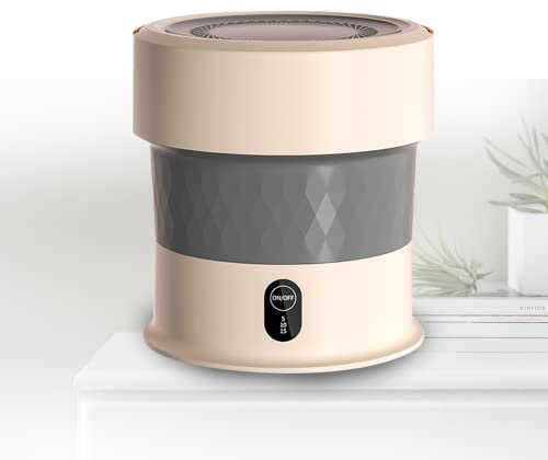 Pliable Machine A Laver Camping Car Ultrasons Lave Linge Portable 13L pour Voyage, Maison, Voyage d'affaires, etc,Gold-Base