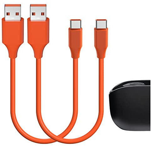 GEEKRIA Typ-C-Ohrhörer, kurzes Ladekabel, kompatibel mit JBL Wave 100TWS, Tune 225TWS, 510BT, 225TWS, 220TWS, 130NC-Ladegerät, USB-zu-USB-C-Ersatz-Ladekabel (30 cm, 2 Stück)