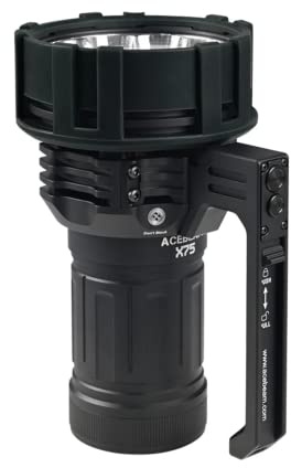 ACEBEAM X75 hellste Taschenlampe, 80.000 Lumen, PD60W-100W USB-C, schnelles Aufladen/Entladen, 1-1.5h volle Aufladung, intelligente Temperaturregelung, Powerbank, Handheld Searchlight