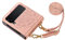 Samsung Galaxy Z Flip 4 Case with Hinge Protection, Non-Slip Bottom Shell Embossed Mandala Leather with Removable Strap, Folding Phone Cover for Samsung Galaxy Z Flip 4 5G, rose gold