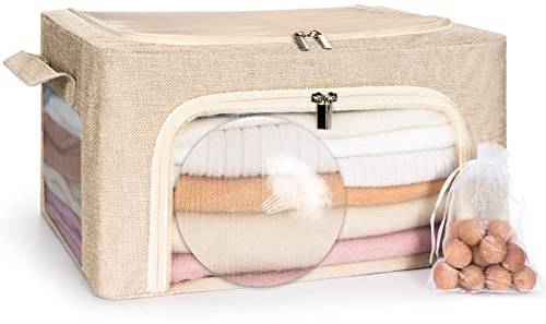 Cashmere Sweater Storage Bag moth proof with natural cedar balls, acid-free sweater bag, closet shelf storage