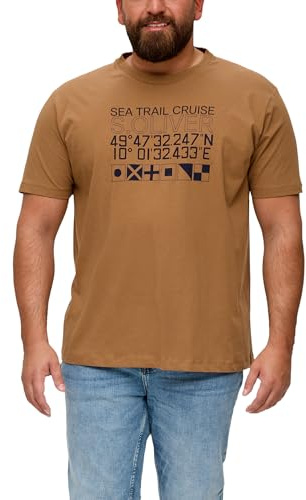 s.Oliver Big Size Herren T-Shirt Kurzarm Brown XXL