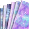Whaline 12 Blatt Galaxy Geschenkpapier Lila Blau verträumter Sternenhimmel Geschenk Kunst Geschenkpapier für Geburtstag Babyparty DIY Handwerk Geschenkverpackung Supplies, 19,7 x 27,6 Zoll, 6 Designs,