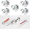HAUSIST CNC Stainless Steel Bathroom Towel Hooks - Modern Coat Robe Holder, Wall Mounted or Adhesive Hanging Hook - Heavy Duty for Door Kitchen Closet Storage Garage, 5 Packs, Silver