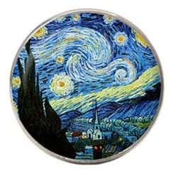 AMAZETEC Glaskuppelringe The Starry Night von Vincent Van Gogh 1889, handgefertigter Andenkenring, Kunstmalerei, verstellbarer Ring, 25, Glas, Erstellter Peridot