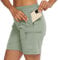 donhobo Women's Walking Hiking Shorts, Ladies Summer Cargo Shorts Lightweight Quick Dry Outdoor Casual Stretch Shorts Trousers with Zipped Pockets Light Green M