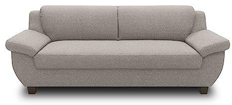 DOMO. collection Sofa Panama, 3-Sitzer, 3er Couch, Garnitur, 3-2-1 Sofa, 91 x 207 x 80 cm (BxTxH), taupe