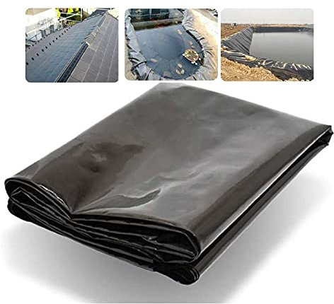 PHLEPS PVC Teichfolie,Teichliner wasserdichte Feuchtigkeitsdchole 0,5 Mm Verdicken PVC Erdungsmembran for Fischteichdach Anti-Sepage-Punktionsresistenz, 42 Größen (Color : Black, Size : 7x10m)