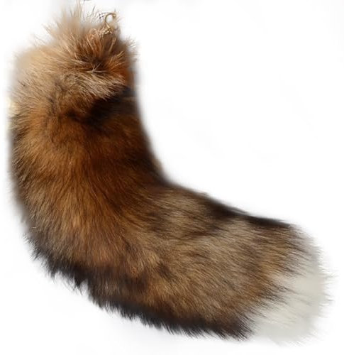 Wedhapy Fuchsschwanz Fake Tail 15,75 Zoll Tierschwanz Zotteliger Kunstfellschwanz Realistischer Fuchsschwanz Schlüsselanhänger Dekorativer Therianschwanz für Handtasche Rucksack Cosplay