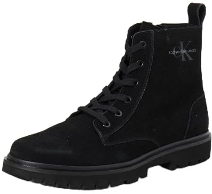 Calvin Klein Botas de media caña Hombre Eva Boot Mid Laceup Iconic con cordones, Negro (Triple Black), 45 EU