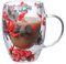 Dried Flower Double Wall Glass Cup, Aesthetic Flowers Coffee Mugs, Cute Insulated Tea Cups with Handle Heat Resistant for Women, Ideal Gifts for Birthday Mother's Day - Perfect for Wife Mom Friend (B)