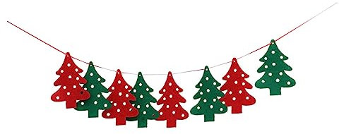 CHILDWEET Weihnachtsbanner Aus Filz 2,8m Lang Baumförmig Hängende Weihnachtsgirlande Für Kinderzimmer Partydekoration
