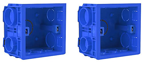 TopHomer 2 pezzi scatola di giunzione interruttore, scatola di giunzione durevole, per il montaggio di dispositivi elettrici, 86 mm x 86 mm x 46 mm, blu, plastica, non impermeabile