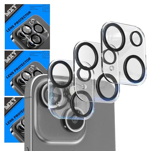 MXT 3 Pack Camera Lens Protector for iPhone 12 Mini Ultra HD Clear 9H Hardness Tempered Glass Anti-Scratch and Silk Printed Night Circle Case Friendly, Easy Installation.