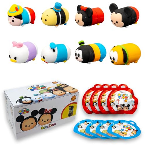 Sbabam, Disney Mini Tsum Tsum, Giochi per Bambini da Edicola, Giocattoli Squishy Piccoli e Morbidi in Gomma, Pack 8 Pz con Minnie, Topolino, Pinocchio e Tanti Altri, Pupazzi Disney per Regalo Bambino