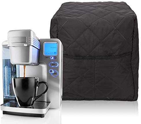 NOENNULL Abdeckung Kaffeemaschine, 32,6 x 31,8 x 36,7 cm, mit Clip, Baumwoll-Polyester, gesteppter Staubschutz zum Schutz Ihrer Kaffeemaschine oder Küchengeräte