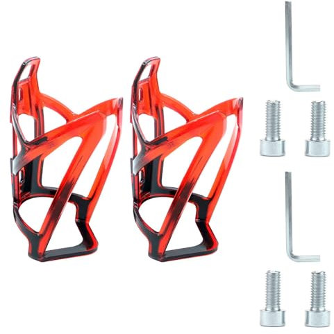 2er-Pack Fahrrad-Flaschenhalter, Sport-Fahrrad-Flaschenhalter, Outdoor-Fahrrad-Flaschenhalter, Leichter Fahrrad-Flaschenhalter mit Schrauben für Rennräder und Mountainbikes (Rot)
