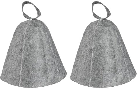 Tabanzhe 2 Pieces Sauna Hat - Natural Felt Thickened Sauna Hat Wear Comfortable Keep Hair Dry Suitable for Bathroom Sauna on The Street Steam Room (Grey)