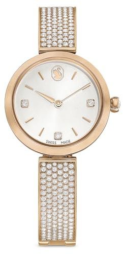 Montre Illumina, fabriquée en Suisse, bracelet en métal, ton or rose, finition ton or rose, Rose