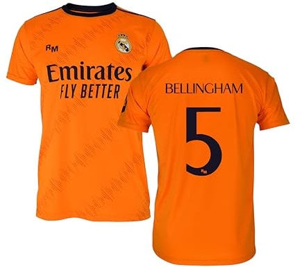 Real Madrid Bellingham 24/25 Away Jersey Adult Replica Official Licensed, White, M