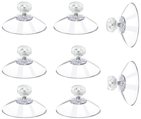 8 Pezzi Ventose Ø 41mm Ventose per Vetro con Dado Zigrinato Trasparente Ventose per Vetri Ventose per Parasole Auto Ventosa Versatili in Plastica di Gomma per Piastrelle Finestre Bagno Cucina Specchio