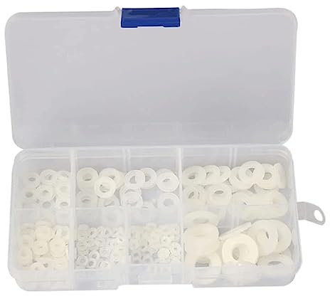 Sicherungsscheiben Flache Unterlegscheibe, Nylon-Flachdichtung, M2, M2,5, M3, M4, M5, M6, M8, Kunststoff-Isolierabstandshalter, 250/350/480/500 Stück, ultradünne Unterlegscheibe stabiler