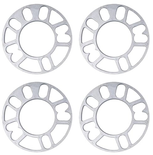 Oiieco 4 Stück Rad Spurverbreiterungen 5mm Universal Radabstandshalter, Aluminium Legierung Distanzscheiben Scheibe, 4/5 Löcher