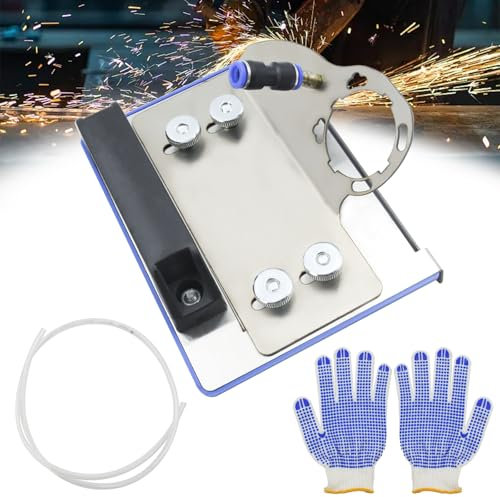Kikuo 45° Tile Bevelling Angle Grinder Attachments- with Hose and Gloves | Tile Cutter at 45 Degrees | Angle Grinder Stand for Angle Grinder Type 100 | Accurate and Easy Cuts for Grinder Tool