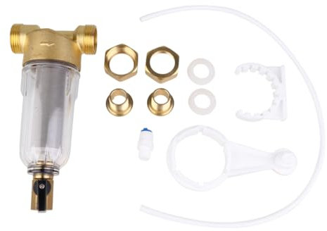 LIFKICH Wasserhahn Wasserfilter 1 Zoll 1/2 Zoll Golden Selbstreinigender Rückspülfilter Aus Robustem Material Für Haushalt Entkalkung Küchen Und Badezimmerarmaturen