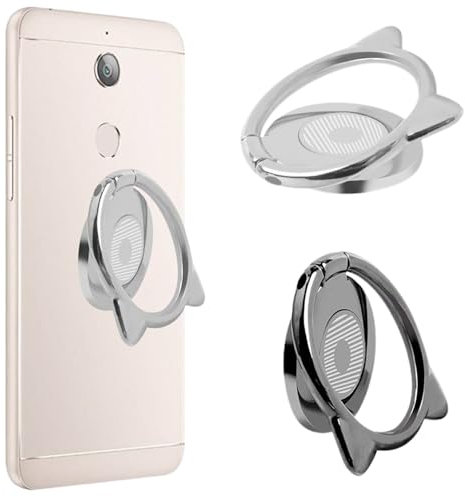Support Anneau, 2 PCS Anneau Support Téléphone, Anneau de pour téléphone Portable réglable, Support de Bague Support de Bague pour Téléphone Portable
