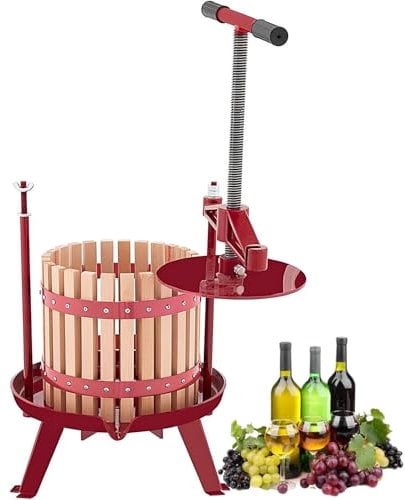 KJHYYPP Presses Stemmers Traditionelle Obst- und Äpfel-Presse, massiver Holzkorb mit Querstange und T-Griff, 18 l, 1 Filterbeutel im Lieferumfang enthalten