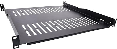 InLine Estante de 19, 450 mm, 50 kg, 1U, RAL 9005 Negro, 19114E