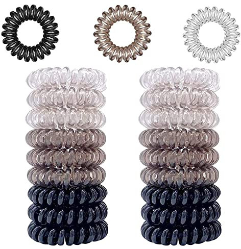 18 Stück Spiral-Haargummis Telefonkabel-Haarbänder Für Damen & Mädchen Elastische Zopfgummis Für Locken & Glattes Haar Perfekt Für Alltag Sport & Styling