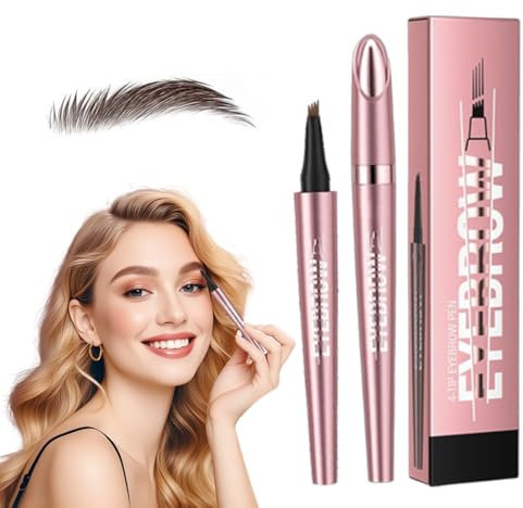 2025 Neu Magischer Augenbrauenstift, Augenbrauenstift Wasserfest, Magischer Wasserfest, 3D Microblading, Langanhaltendes Augenbrauen-Make-up für Damen(Dunkelkaffee)