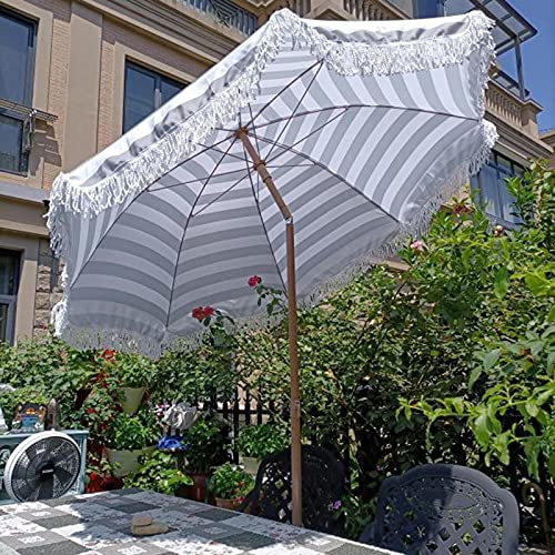 Φ2m Outdoor Balcony Garden Sunscreen Leisure Parasol, Anti Ultraviolet Sun Umbrella, Can Be Tilted, Swimming Pool, Beach, Courtyard, Dining Table, Without Base