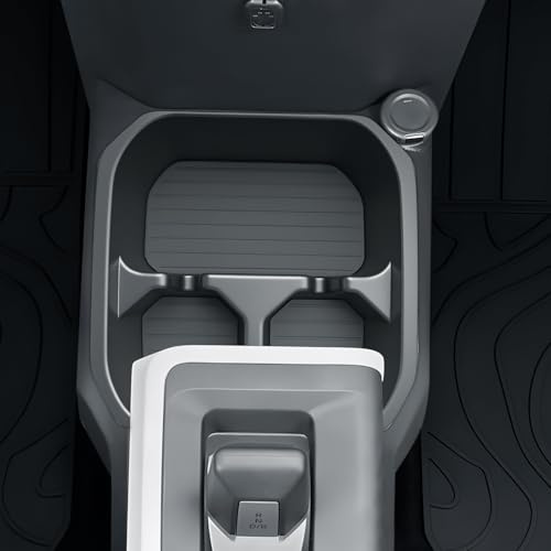 BIBIBO Aufbewahrungsbox Kompatibel mit Dacia Spring Electric EV ab 2025, Mittelkonsole Organizer mit 2 Getränkehalter, Organizer Tray Unten die Mittelkonsole, Auto Ablage