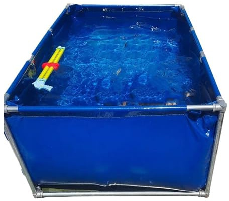 Tragbarer Zuchtteich，Aufstellpool,(Kein Rahmen enthalten)/Dauerhafter Halt,für Aquakultur, Fisch- und Garnelenzucht, faltbar und Bing-Lösung(4x2m)