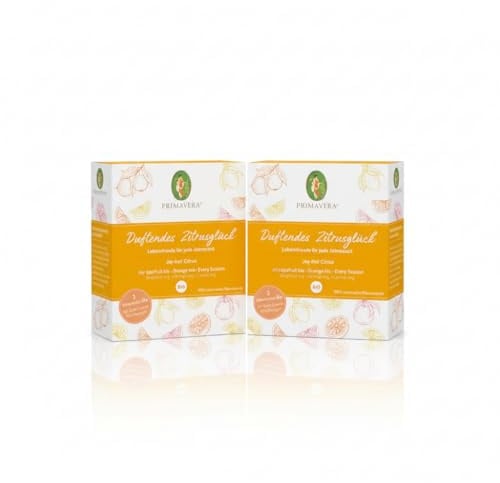 Primavera Geschenkset Duftendes Zitrusglück – 3 x 5 ml ätherische Bio-Öle (Grapefruit, Orange, Zitrone), 100% naturrein, vegan & NATRUE-zertifiziert, Aromatherapie - 2 Geschenksets