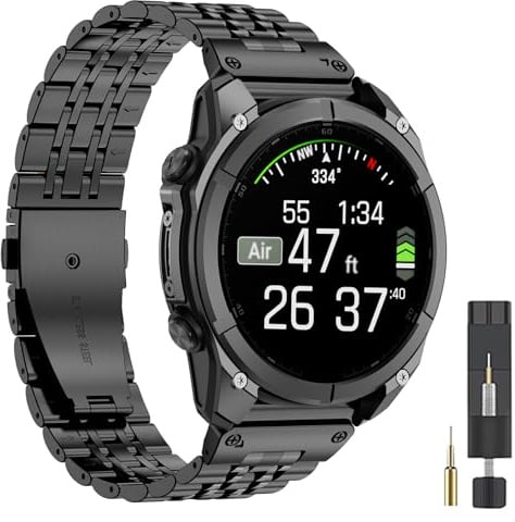 CFXHWZH 22mm Metall Armband für Garmin Fenix 8 AMOLED/8 pro 47mm/7/7 pro/6/6 pro/5 plus,Quickfit Edelstahl Armband Kompatibel mit Quatix 8/Epix Pro/Approach S70 47mm/Forerunner 970/965/955/Descent G2