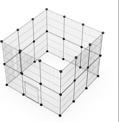 CZCPARY Kleintiergehege, Laypen mit Tür, Gehege für Hamster, Kaninchen, Meerschweinchen 43 * 32 24pcs