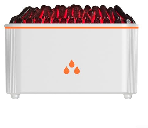 Mini-Luftbefeuchter und Aroma-Diffusor für Combo, großer Nebelausgang, Luftbefeuchter für Schlafzimmer, Wohnzimmer, holzbrennender Aroma-Diffusor (weiß)