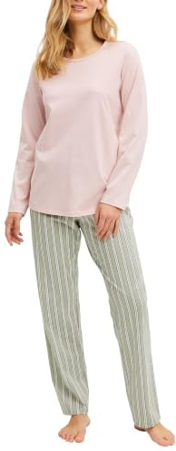CALIDA Graphic Nights Pyjama Damen | langer Schlafanzug, weiche Single-Jersey-Qualität und komfortable Passform